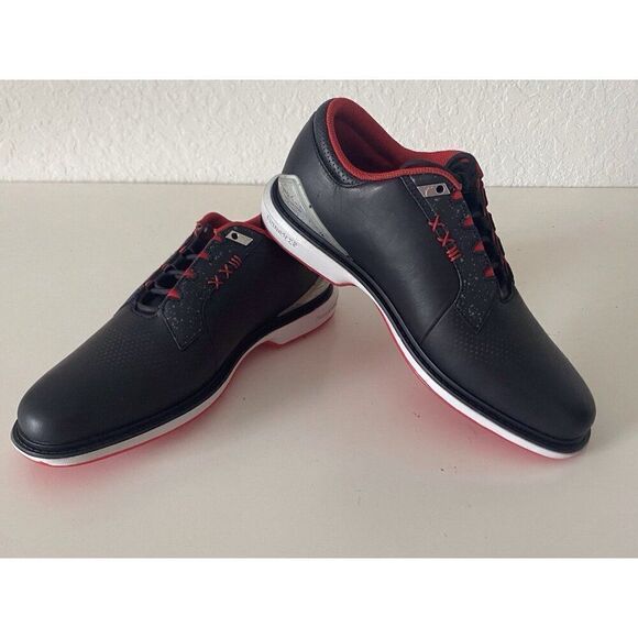 Men’s Sz 8 Nike Air Jordan ADG 5 Low Spikeless‎ Golf Shoe Black Red FQ7874-001 main image 3